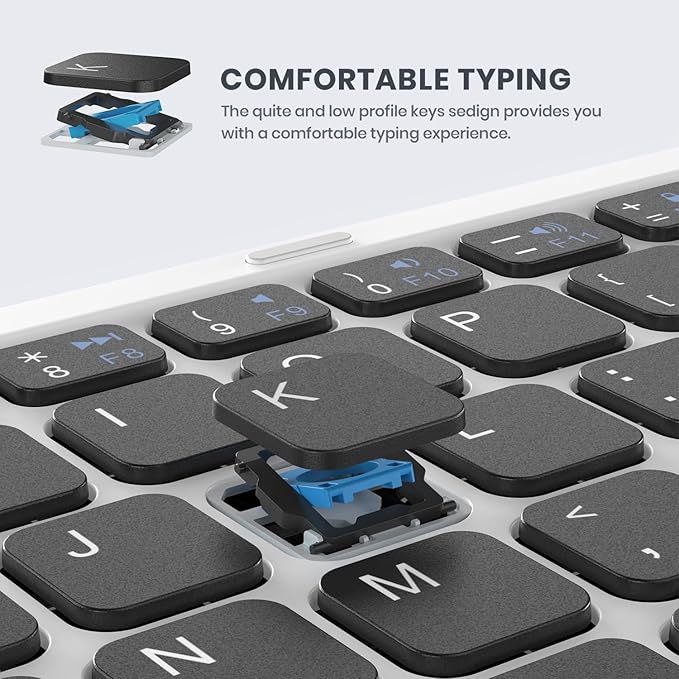 Foldable Bluetooth Keyboard, Portable Full Size Folding Keyboard - Image 7