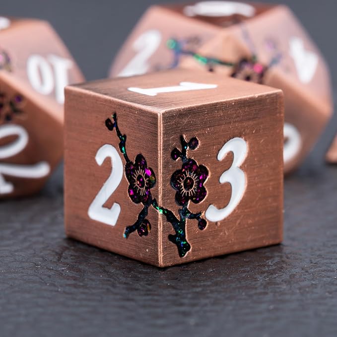 Purple & Red DND Metal Dice, Pathfinder by Maywin