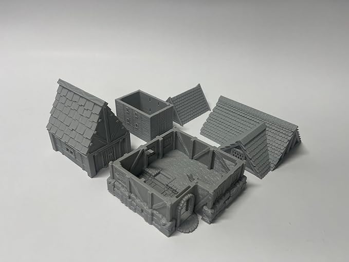 Paintable Tabletop Miniature Little Town Building Terrains Compatible - 18mm - Image 2