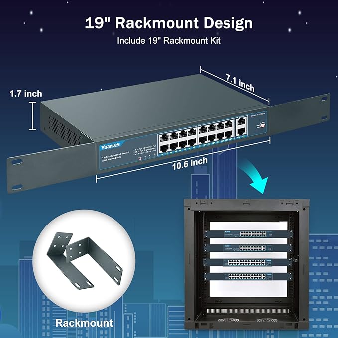 YuanLey 16 Port PoE Switch - Image 6