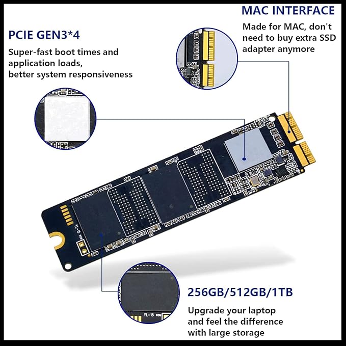 Dogfish 1TB NVMe SSD for MacBook PCIe Gen3x4 M.2 2280, Internal SSD for MacBook - Image 9