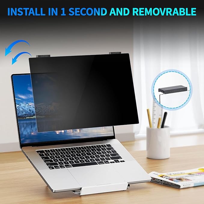 Laptop Privacy Screen 13.3 inch, 9H Hanging Privacy Screen - Image 2