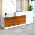 Reception Desk with Counter Modern Checkout Counter with Lockable Drawer by Unknown