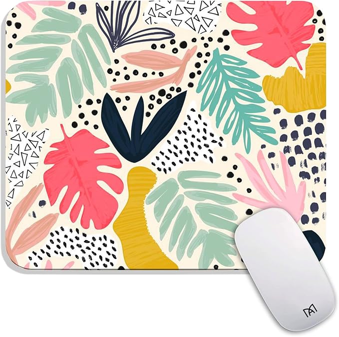 Square Mouse Pad Tropical Plants, Personalized Premium-Textured Custom Mouse by Armanza