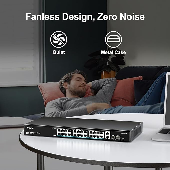 VIMIN 24 Port Gigabit PoE Switch - Image 8
