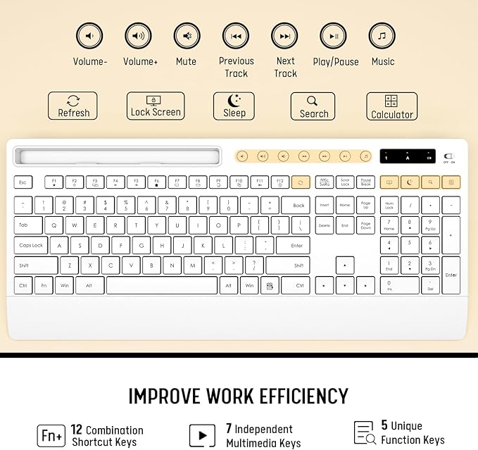 White Wireless Keyboard and Mouse Combo - Image 7