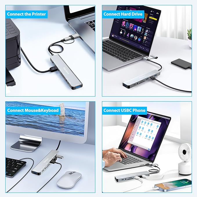 USB C Hub USB Hub 3.0 for Laptop, Upgrade 8 in 2 USB Splitter - Image 8