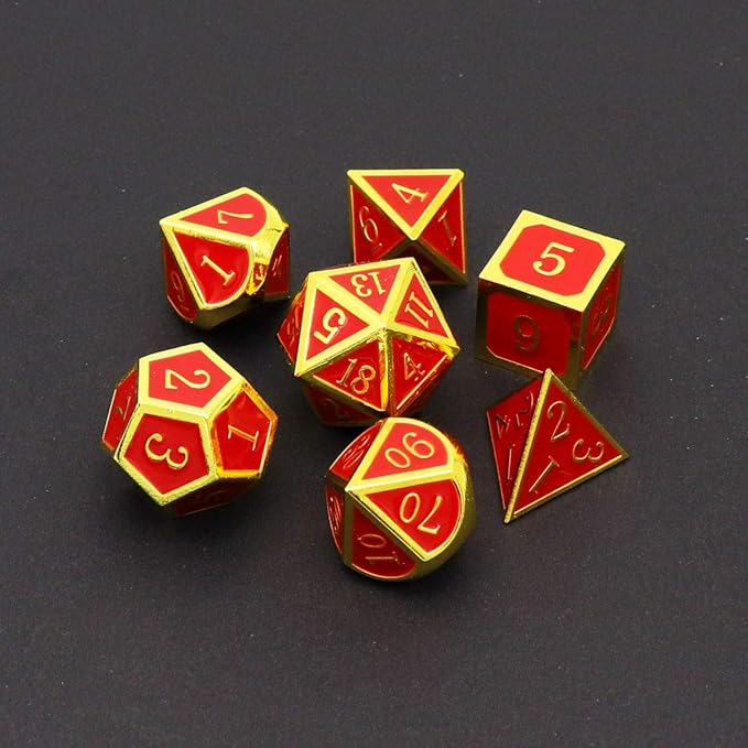 Haxtec Metal DND Dice Set Heat Sensitive Color Changing Metal Dice Polyhedral - Image 6