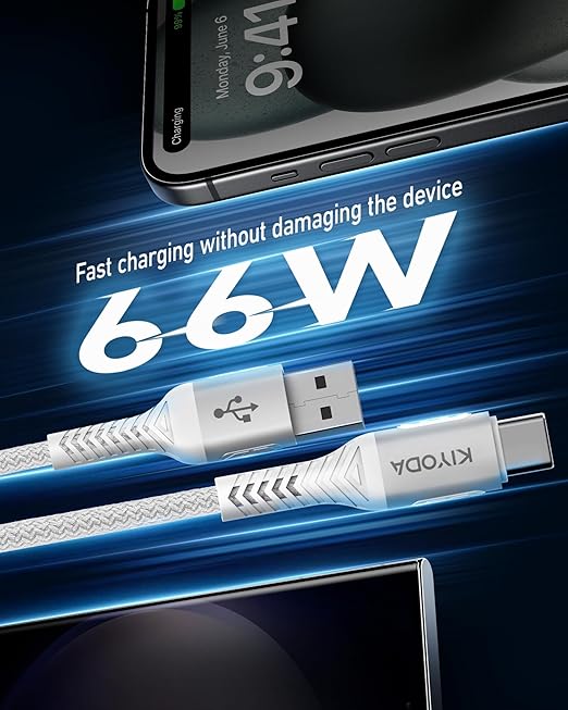 USB A to USB C Cable Fast Charging 66W, Short USB to USB Type C Cord - Image 4