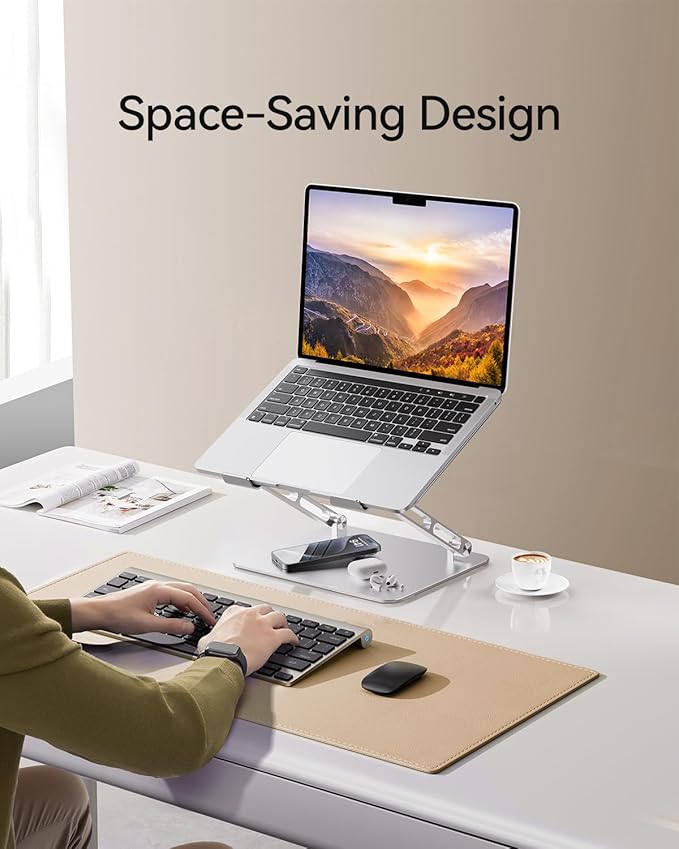 Foldable Aluminum Laptop Stand for 10-17.3" Laptops, Height Adjustable Portable - Image 5