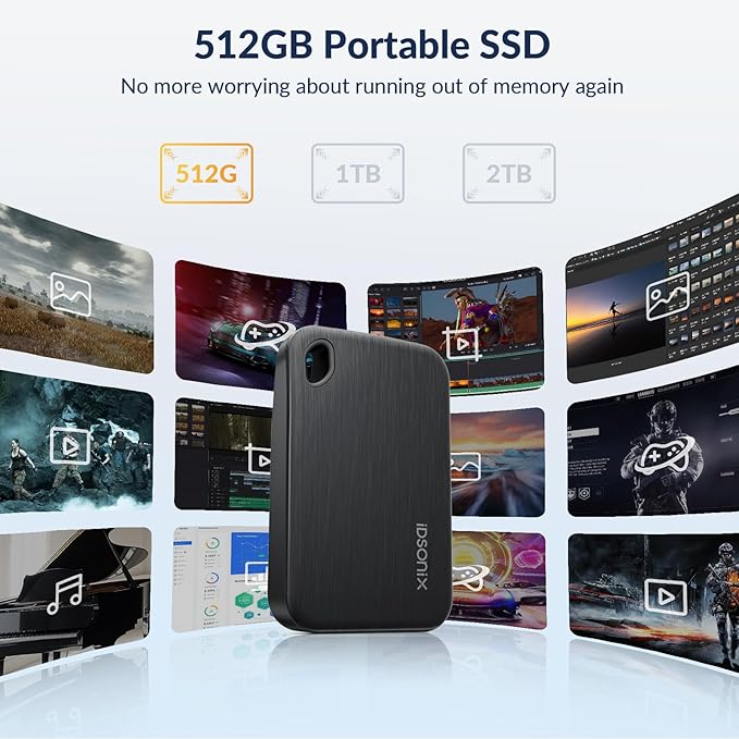 iDsonix 512GB External SSD, Portable Hard Drive USB 3.2 GEN 2x2 up to 2000MB/s - Image 5