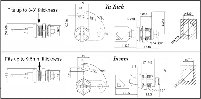 Admiral Locks Tubular Cam Lock, Keyed Alike Removable Key RV Compartment - Image 2
