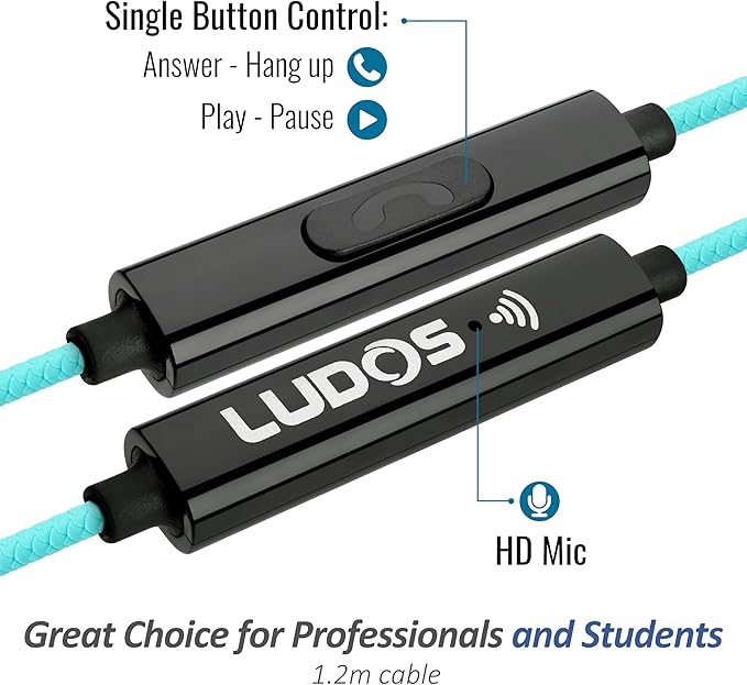 LUDOS Clamor Wired Earbuds in-Ear Headphones, 5 Years Warranty, Earphones - Image 2