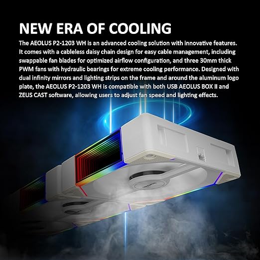 GAMDIAS AEOLUS P2-1203 120mm ARGB PWM Fan, Include Reverse Fan Blade x3 & - Image 2