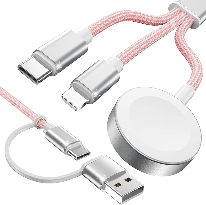 Pink-Upgraded 3 in 2 USB C Cable by ChargeBeyondPowerWithin
