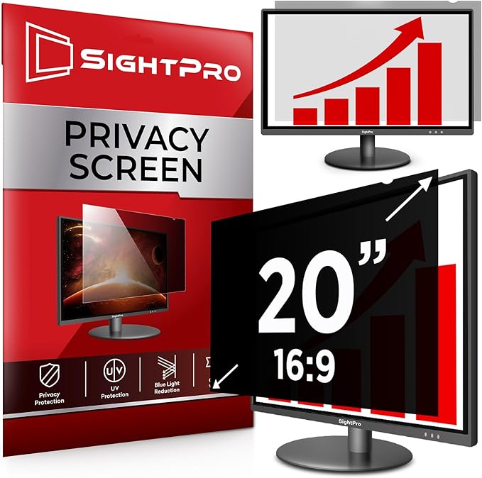 20 Inch 16:9 Computer Privacy Screen Filter by SightPro