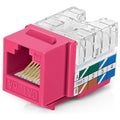 Everest 90° Angled RJ45 Cat6A Keystone Jacks 50-Pack in Pink by EverestMediaSolutions
