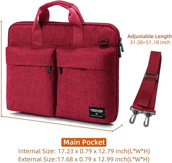 KINGSLONG Slim 17.3 inch Laptop Bag Sleeve Carrying Case - Image 5