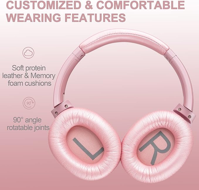 ZIHNIC Active Noise Cancelling Headphones, 40H Playtime Wireless Bluetooth - Image 2