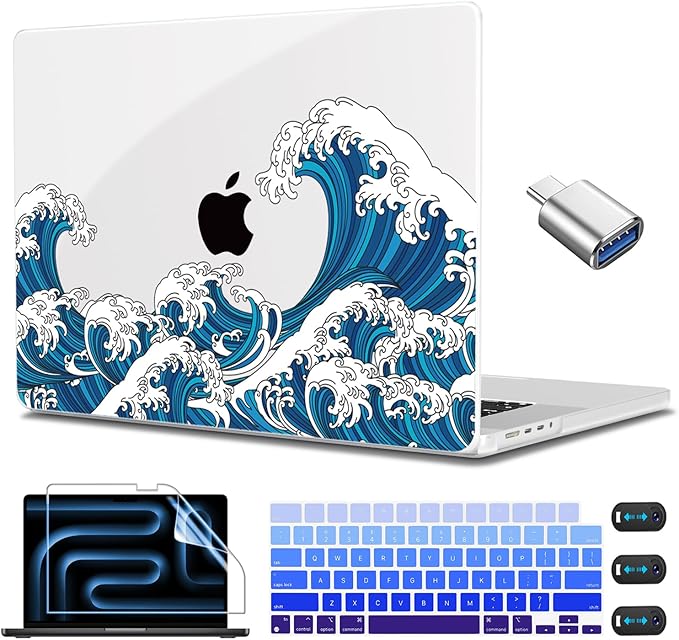 CISSOOK Ocean Case for MacBook Pro 14 inch 2021 2022 2023 2024 Release Model by CISSOOK
