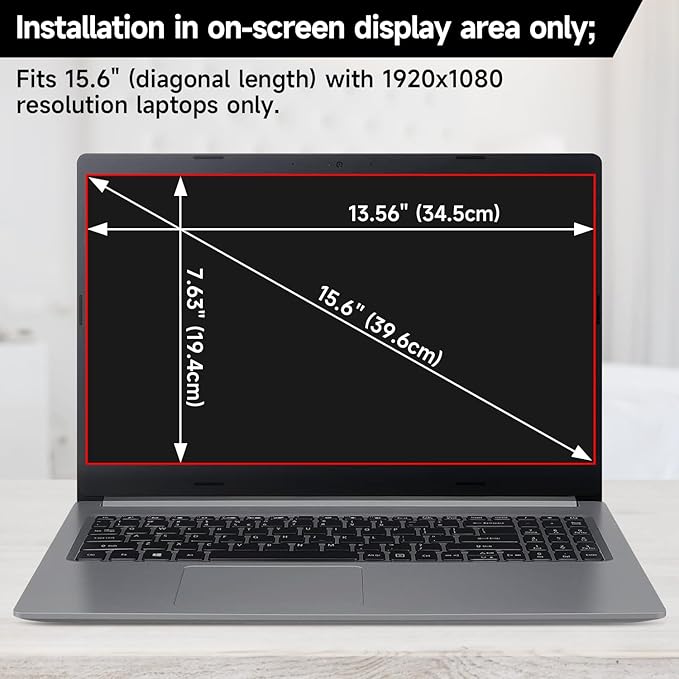 15.6 Inch 1920x1080 Laptop Privacy Screen Filter, Anti Blue Light Glare & Anti - Image 6