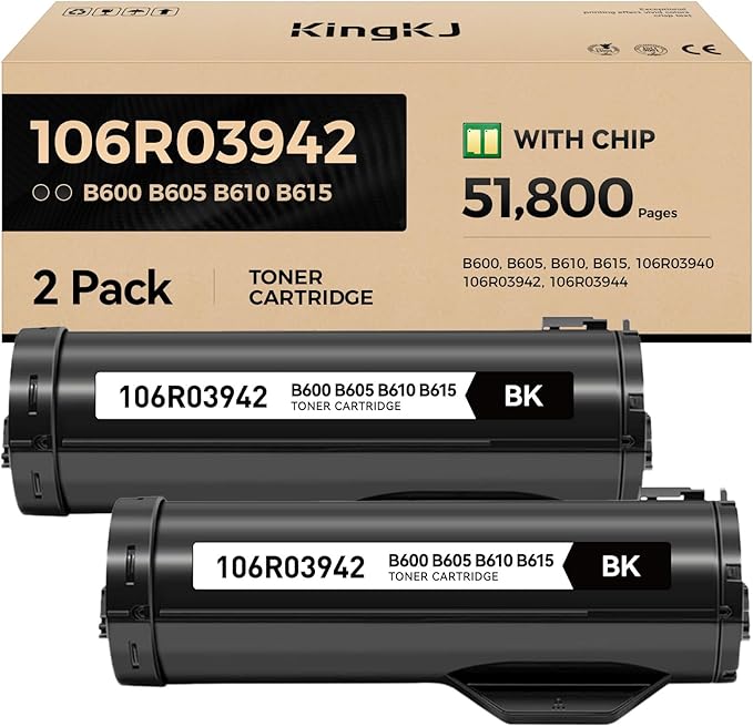VersaLink B600 B610 Black High Capacity Toner Cartridge 2-Pack Replacement by KingKJInkToner