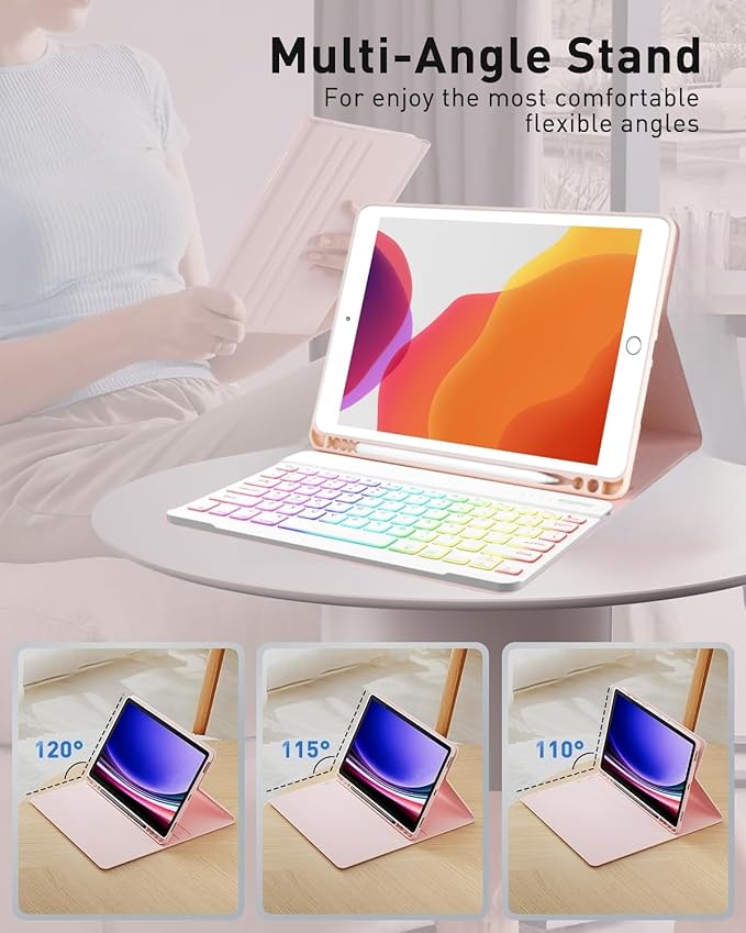 Keyboard Case for Galaxy Tab A8 10.5 Inch 2022, Slim Lightweight 7 Color - Image 4