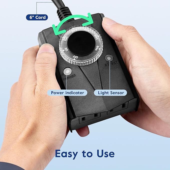 Brightown Outdoor Light Sensor Timer Waterproof, Mechanical Plug in Timer Switch - Image 5