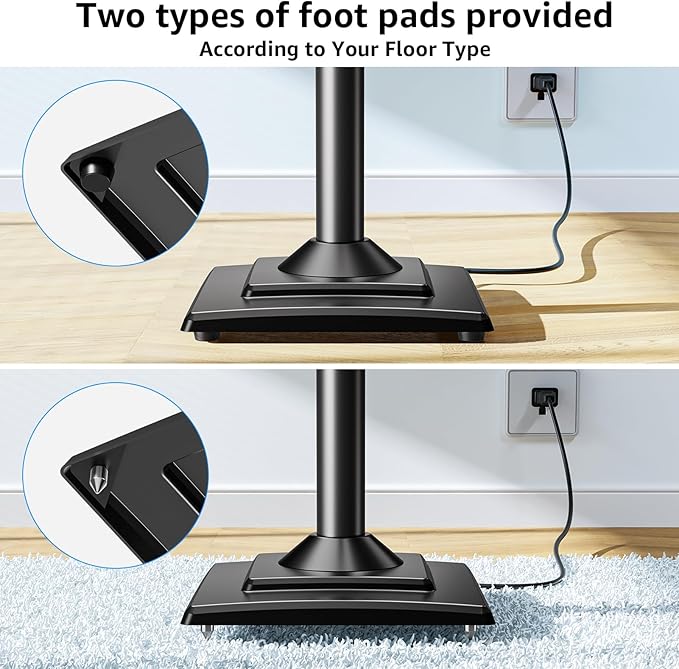 MOUNTUP Universal Speakers Stands Pair 34" to 43.3" Height Adjustable Holds - Image 6
