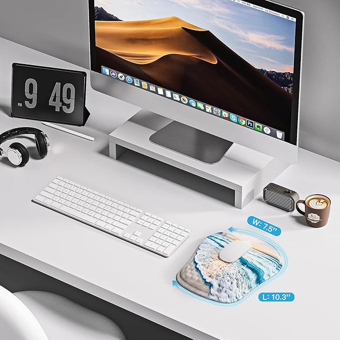 Mouse Pad with Wrist Rest, Ergonomic Mousepads with Wrist Support, Soft Lycra - Image 6