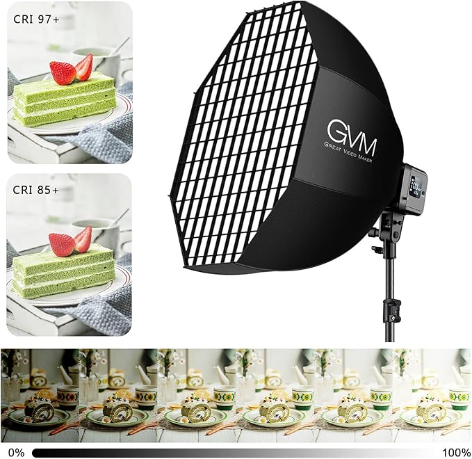 GVM SD80S 80W COB Video Light Kit, 5600K Continuous Lighting - Image 4