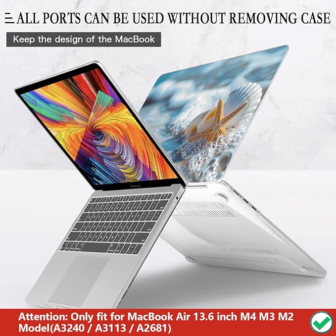 CISSOOK Compatible with MacBook Air 13.6 inch Case 2025 2024 2022 Release M4 - Image 5