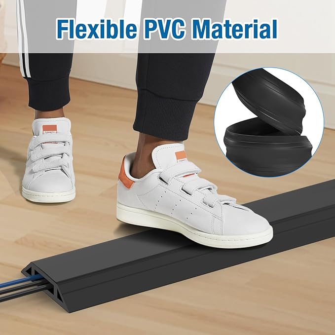 Eapele 6.5 ft Floor Cord Cover Heavy Duty Cable Protector, Prevent Trip Hazard - Image 5