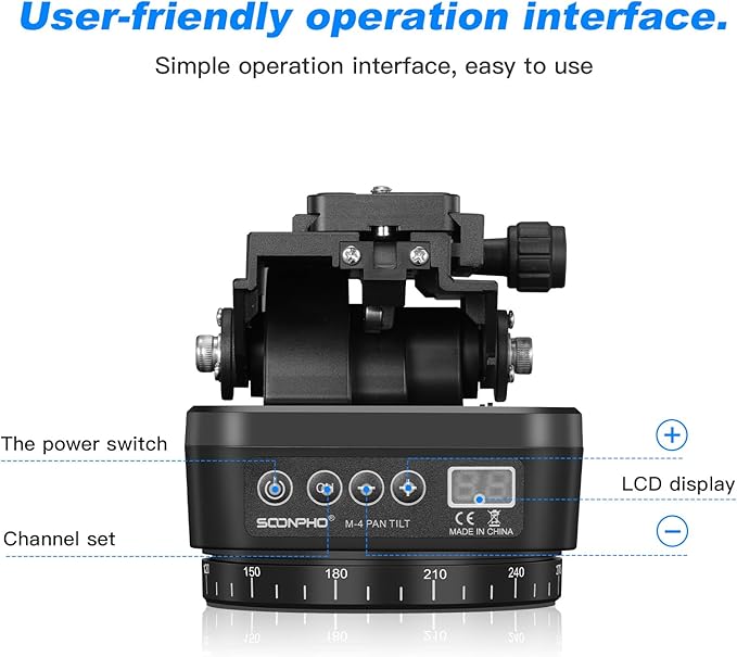 Soonpho M4 Motorized Rotating Panoramic Tripod Head, Remote Control 360° Pan - Image 7