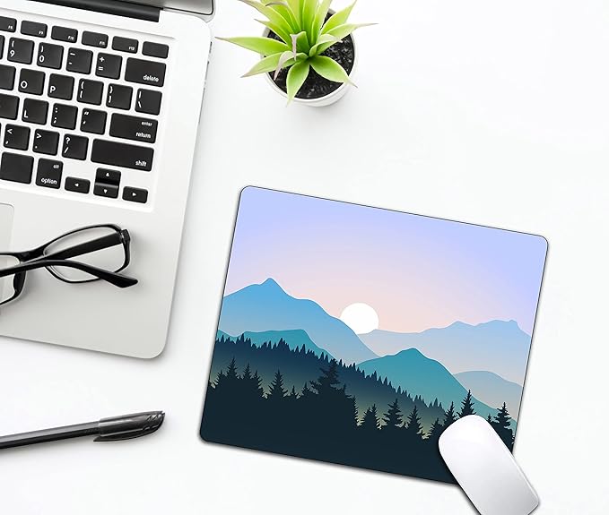 Mountain Landscape Mouse Pad, During Sunrise Mouse Pad - Image 5