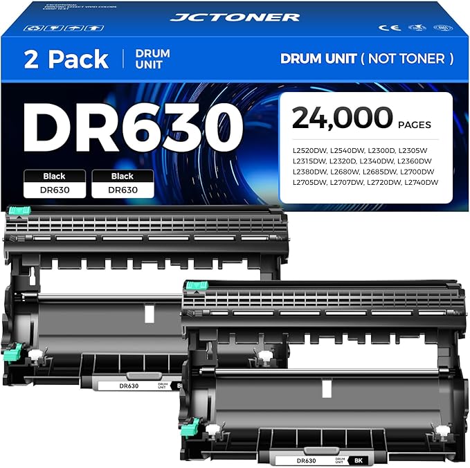 DR630 Drum Unit 2-Pack Replacement Compatible by JCTONER
