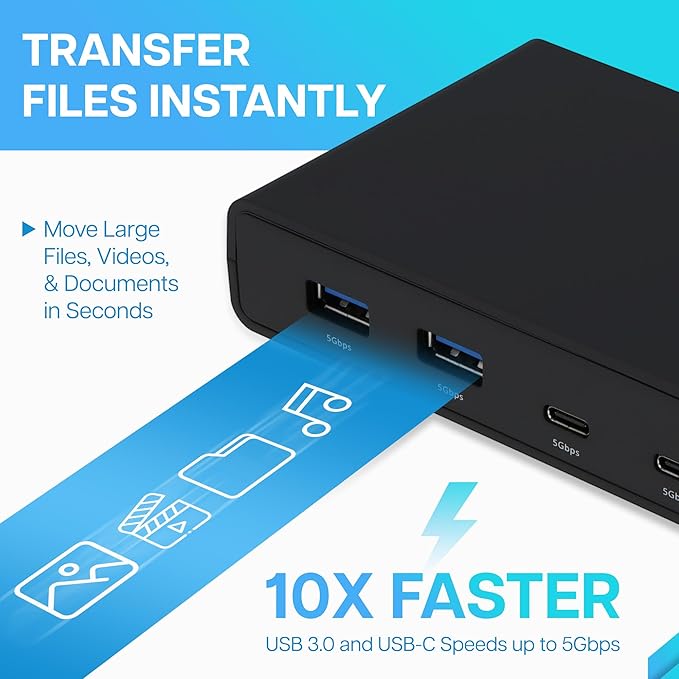 VisionTek VT4500 12in1 Docking Station Dual Monitor 4K – x2 HDMI, x2 DisplayPort - Image 5