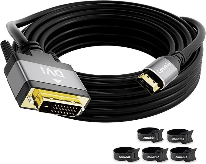 HDMI to DVI Cable 4FT, Bi-Directional DVI to HDMI Male to Male Cord, HDMI A to by Conable