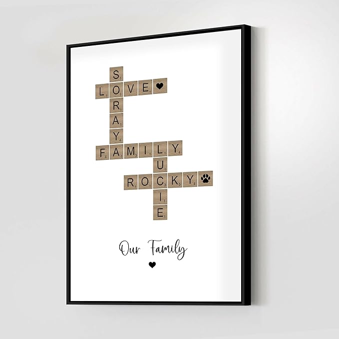Personalized Family Crossword Scrabble Poster Canvas - Image 6