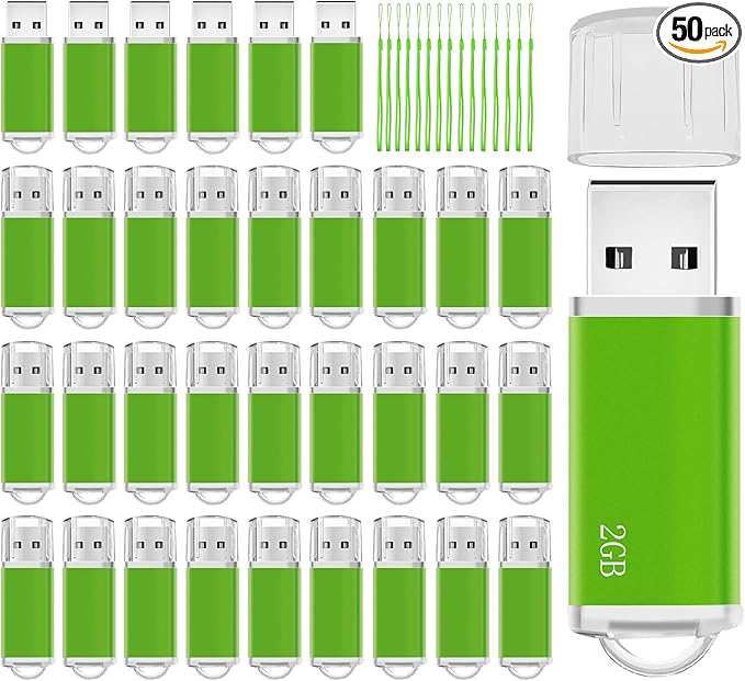 Memorias USB 2GB Flash Drive 50 Pack, USB 2.0 Thumb Drives Bulk Memory Sticks by NicepictenUSBFlashDrive