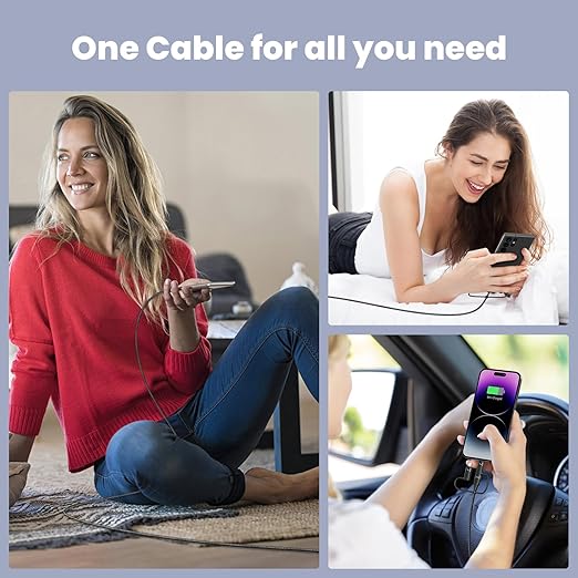100W USB C Multi Charging Cable, USAMS 6.6FT 5-in-1 5A Fast Sync Charger - Image 7