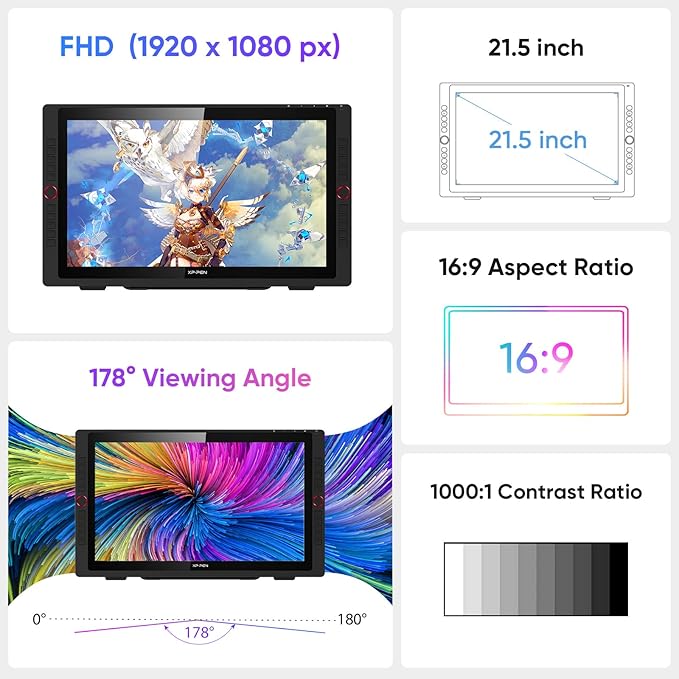 Drawing Tablet with Screen XPPen Artist 22R pro Computer Graphics Tablet 120% - Image 6