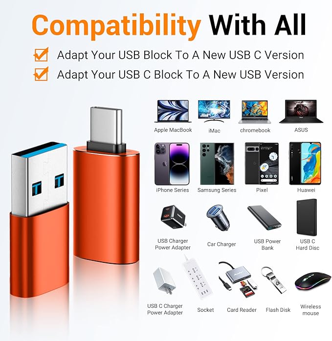   USB to USB C Adapter, USB C Male to USB 3.0 Female - Image 2
