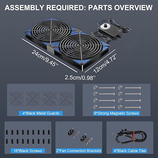 240mm Adjustable Computer PC Vent Fan 3-12V Speed Controller - Image 5
