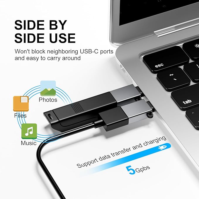 USB Type C Adapter 8 Pack, USB to USB C Adapter, USBC Type A Male Female OTG - Image 2