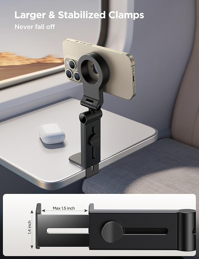 JOYROOM 2 Pack Airplane Phone Holder, Hands-Free Airplane Phone Mount, Airplane - Image 4