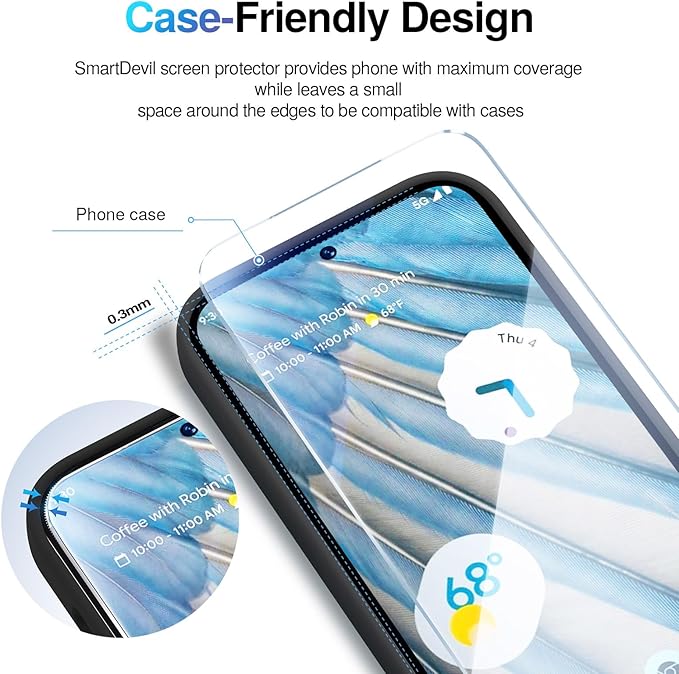 SMARTDEVIL [3+3 Pack for Google Pixel 7A Screen Protector - Image 8