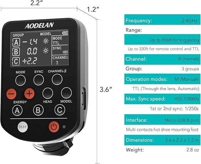 AODELAN TTL Wireless Flash Trigger - Image 8