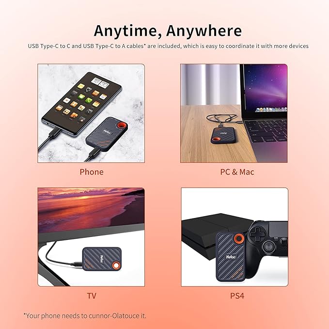 Netac 512GB Extreme Portable SSD External Solid State Drives Up to 2000MB/s - Image 6