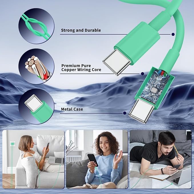 iPhone 16 15 Pro Max Charger Fast Charging, 45W Dual Port USB C Fast Charger - Image 5